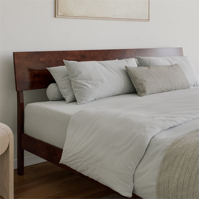 Bradford King Wood Platform Bed in Walnut