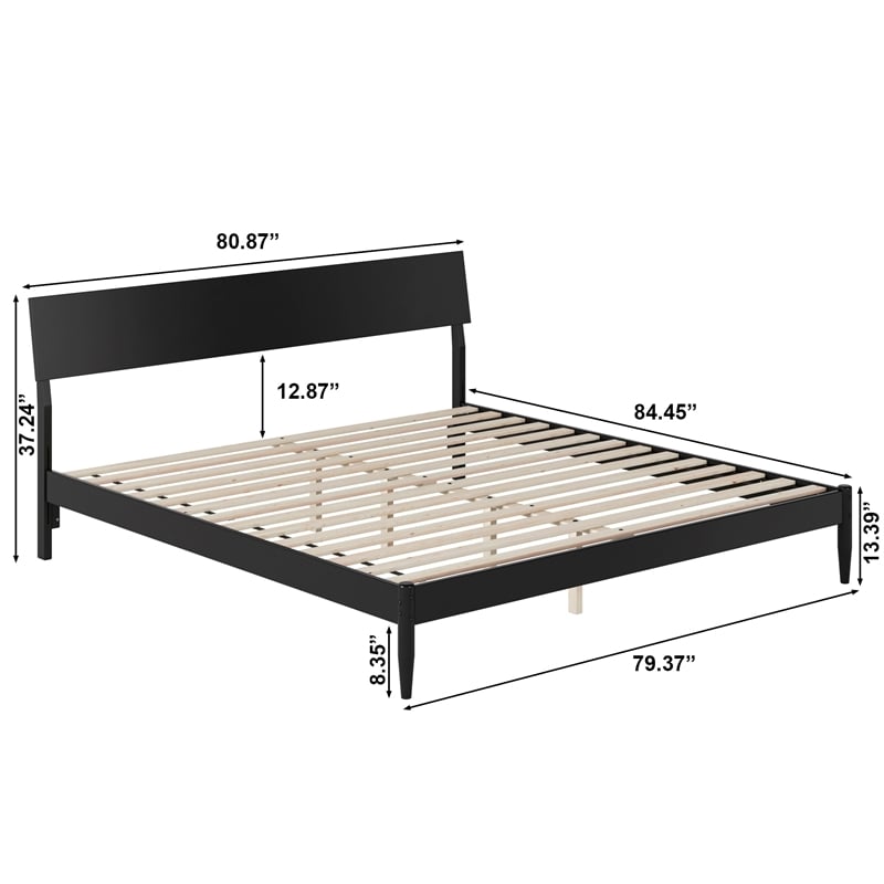 Bradford King Wood Platform Bed in Black