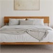 Bradford King Wood Platform Bed in Light Toffee