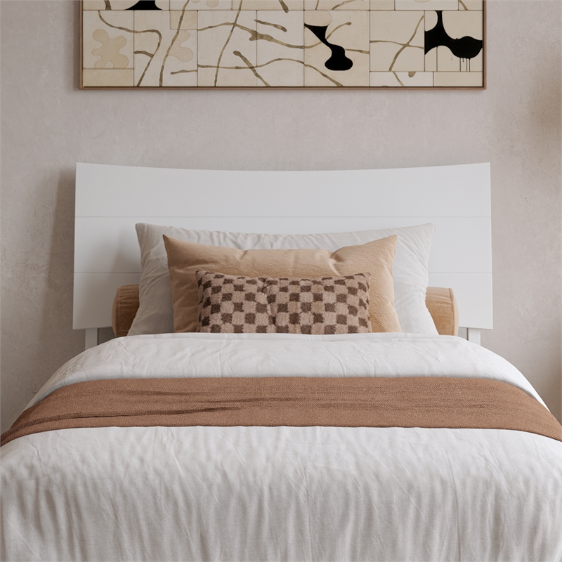 Phoenix Twin XL Solid Wood Platform Bed with Drawers in White