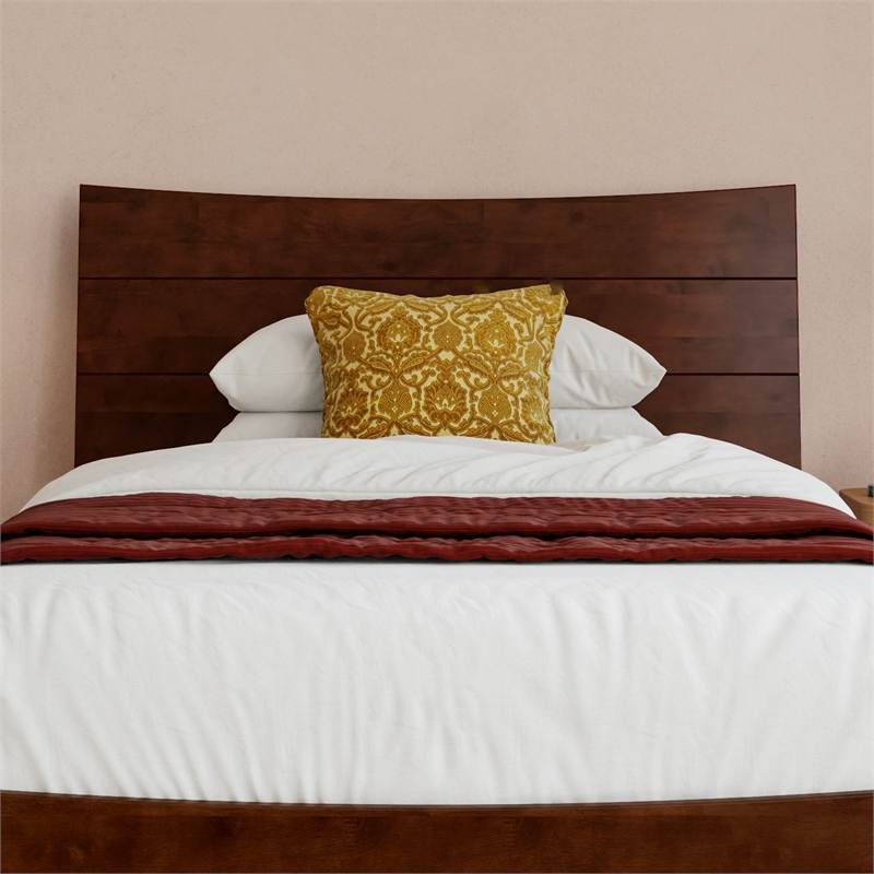 Phoenix Twin XL Solid Wood Platform Bed with Drawers in Walnut