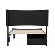 Phoenix Twin XL Solid Wood Platform Bed with Drawers in Black