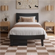 Phoenix Twin XL Solid Wood Platform Bed with Drawers in Black