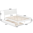 Phoenix Queen Solid Wood Platform Bed with Twin XL Trundle in White