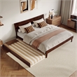 Phoenix King Solid Wood Platform Bed with Twin XL Trundle in Walnut