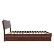 Phoenix King Solid Wood Platform Bed with Twin XL Trundle in Walnut