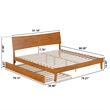 Phoenix King Wood Platform Bed with Twin XL Trundle in Light Toffee