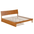 Phoenix King Wood Platform Bed with Twin XL Trundle in Light Toffee