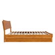 Phoenix King Wood Platform Bed with Twin XL Trundle in Light Toffee