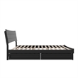 Phoenix King Size Solid Wood Platform Bed with Drawers in Black