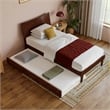 Phoenix Twin XL Wood Platform Bed with Twin XL Trundle in Walnut