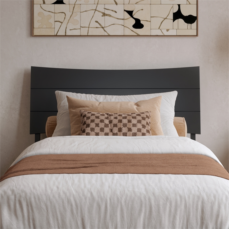 Phoenix Twin XL Wood Platform Bed with Twin XL Trundle in Black