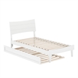 Phoenix Twin Size Solid Wood Platform Bed with Twin Trundle in White