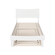 Phoenix Twin Size Solid Wood Platform Bed with Twin Trundle in White