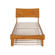 Phoenix Twin Solid Wood Platform Bed with Twin Trundle in Light Toffee