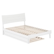 Phoenix Full Size Solid Wood Platform Bed with Twin Trundle in White