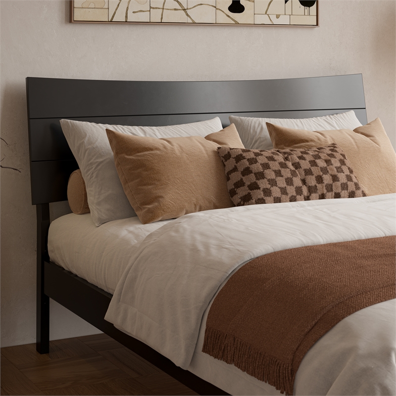 Phoenix Full Solid Wood Platform Bed with Twin Trundle in Black