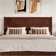 AFI Aveline King Size Mid-Century Panel Solid Wood Headboard in Walnut