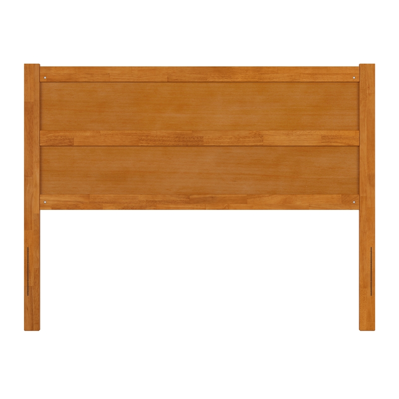 AFI Aveline Queen Mid-Century Panel Solid Wood Headboard in Light Toffee