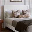 AFI Aveline Queen Size Mid-Century Panel Solid Wood Headboard in White