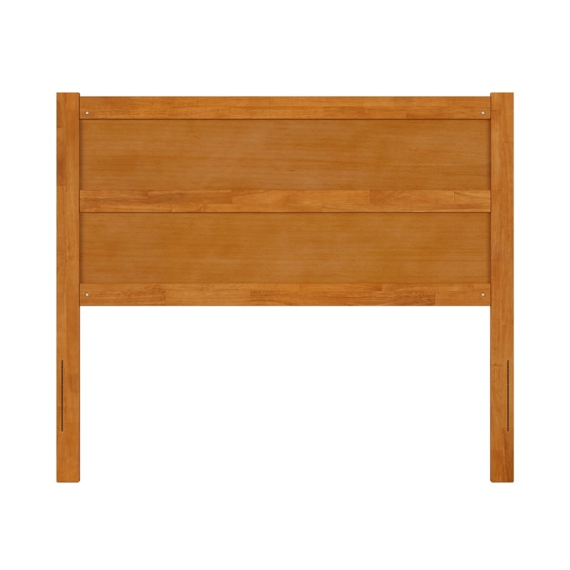 AFI Aveline Full Size Mid-Century Panel Solid Wood Headboard in Light Toffee