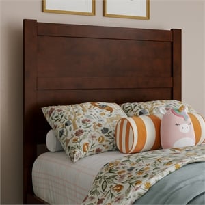 AFI Aveline Twin Mid-Century Panel Solid Wood Headboard in Walnut