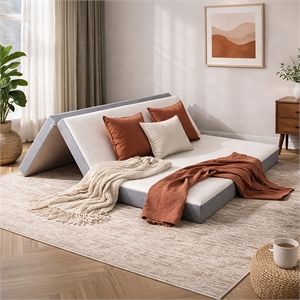 CoolSoft Queen 4&quot Memory Foam Folding Mattress in Gray