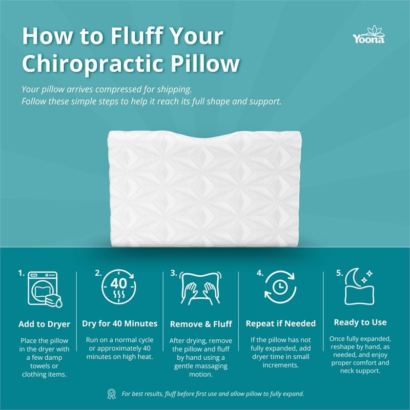 AFI Yoona White Memory Foam Orthopedic Cervical Contour Pillow