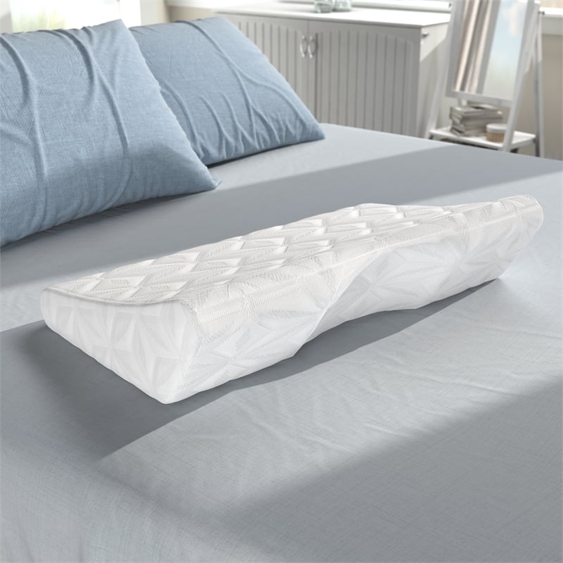 AFI Yoona White Memory Foam Orthopedic Cervical Contour Pillow