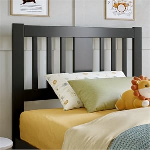 AFI Finley Twin Slatted Solid Wood Headboard in Black
