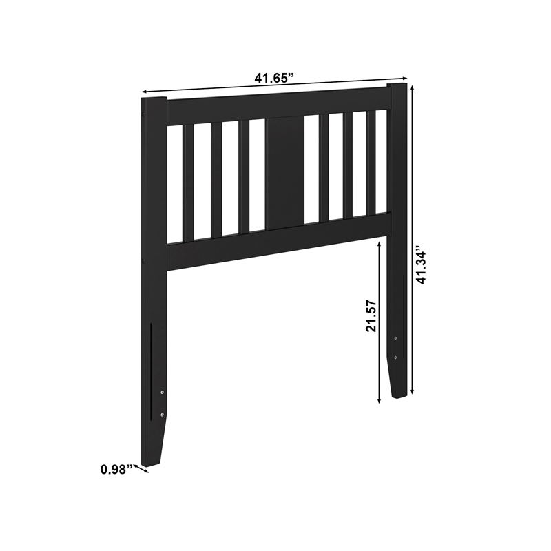 AFI Finley Twin Slatted Solid Wood Headboard in Black