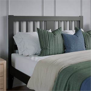 AFI Finley Full Slatted Solid Wood Headboard in Black