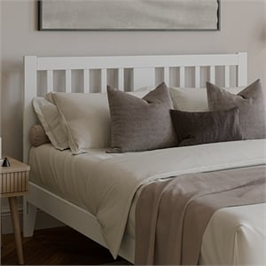 AFI Finley Queen Slatted Solid Wood Headboard in White