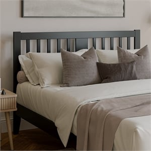 AFI Finley Queen Slatted Solid Wood Headboard in Black