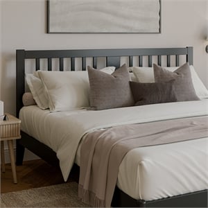 AFI Finley King Slatted Solid Wood Headboard in Black
