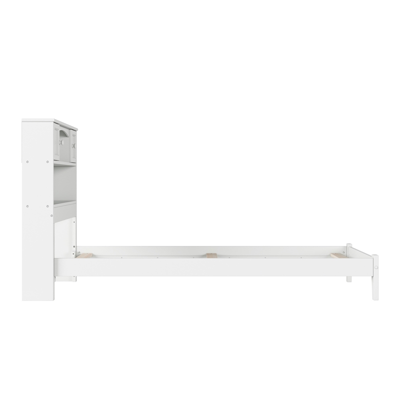 Denver Twin XL Wood Foundation Bed in White