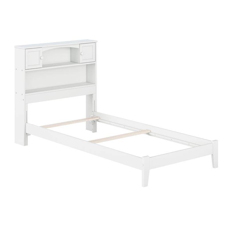 Denver Twin XL Wood Foundation Bed in White