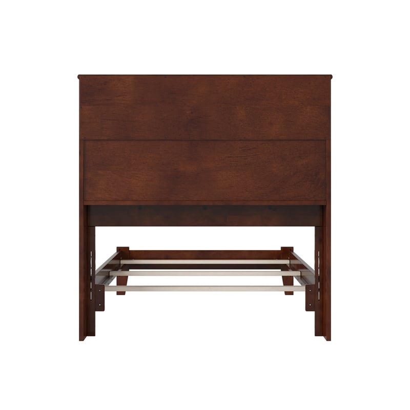 Denver Twin XL Wood Foundation Bed in Walnut