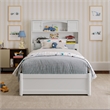 Denver Twin Wood Platform Bed with Storage Drawers in White