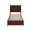 Denver Twin Wood Platform Bed with Twin Trundle in Walnut