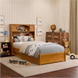 Denver Twin Wood Platform Bed with Twin Trundle in Light Toffee