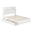 Denver Full Wood Platform Bed with Twin Trundle in White