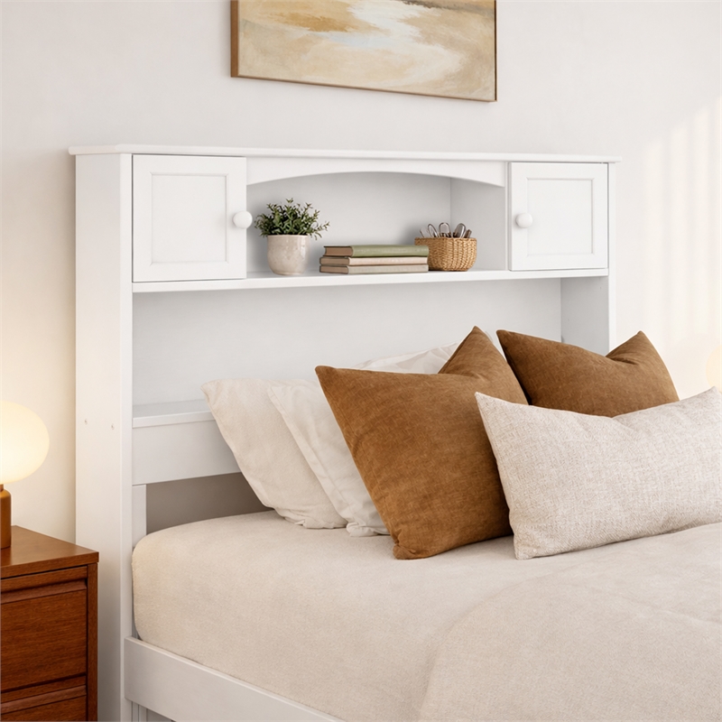 Denver Twin XL Wood Platform Bed in White