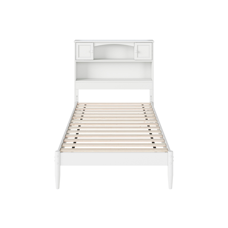 Denver Twin XL Wood Platform Bed in White