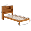 Denver Twin XL Wood Platform Bed in Light Toffee
