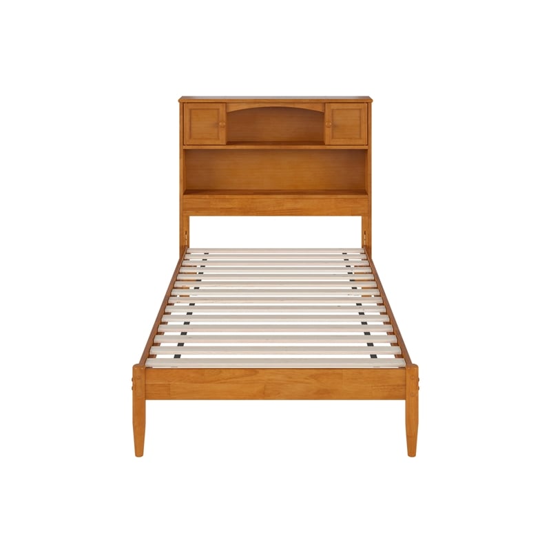 Denver Twin XL Wood Platform Bed in Light Toffee