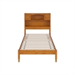 Denver Twin XL Wood Platform Bed in Light Toffee