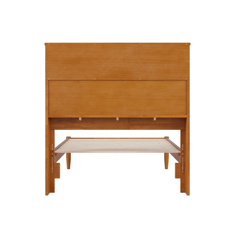 Denver Twin XL Wood Platform Bed in Light Toffee