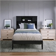 Denver Twin XL Wood Platform Bed in Black