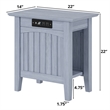 Wysteria Wood Side Table with USB Charger in Gray